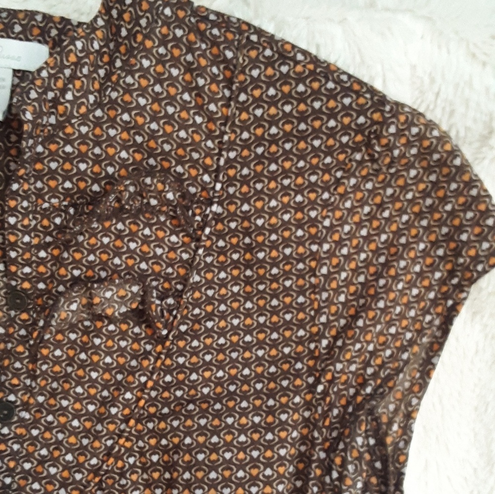 Chocolate Brown pattern boho maxi dress size s - Picture 5 of 6